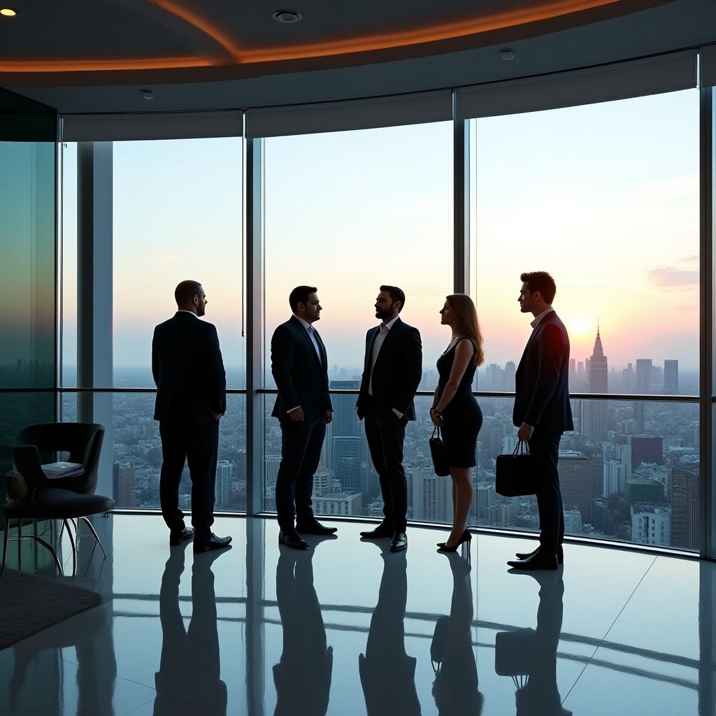 Equipo de FinConsult en oficina moderna